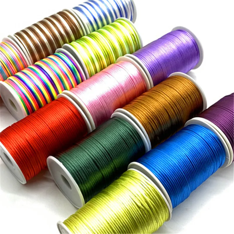 

10Meter/Lot 2mm Chinese Knot Cord Rattail Satin Braided String Jewelry findings Beading Rope for DIY Fashion crafts
