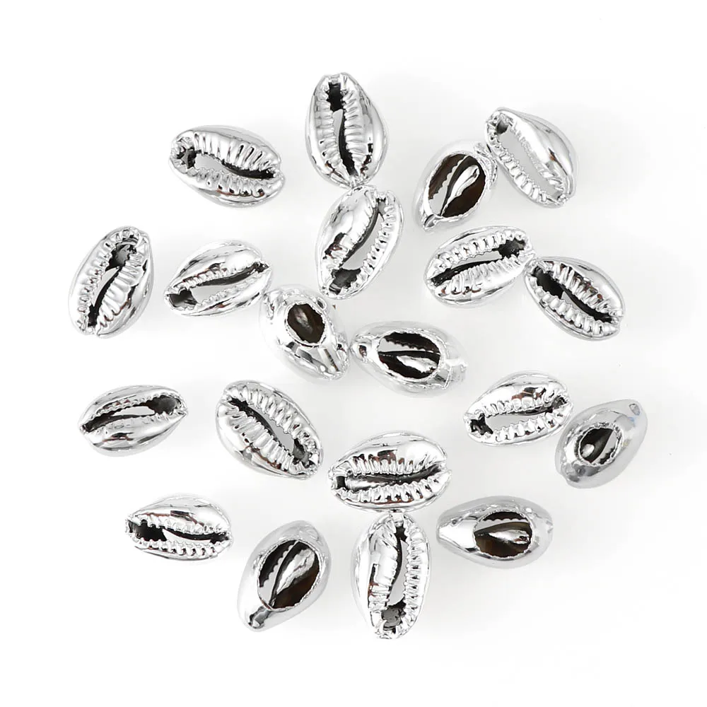 20PCS 20 шт. позолоченные серебряные натуральные раковины Цветочная живопись скрапбукинга ремесла ракушки для украшения дома DIY одежда свободные бусины - Цвет: 20PCS
