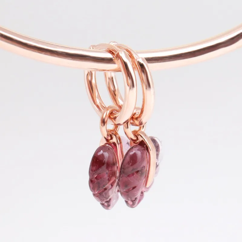 

Original 925 Sterling Silver Earring Creative Rose Gold Glazed Leaf Earrings For Women Wedding Gift Fashion Jewelry