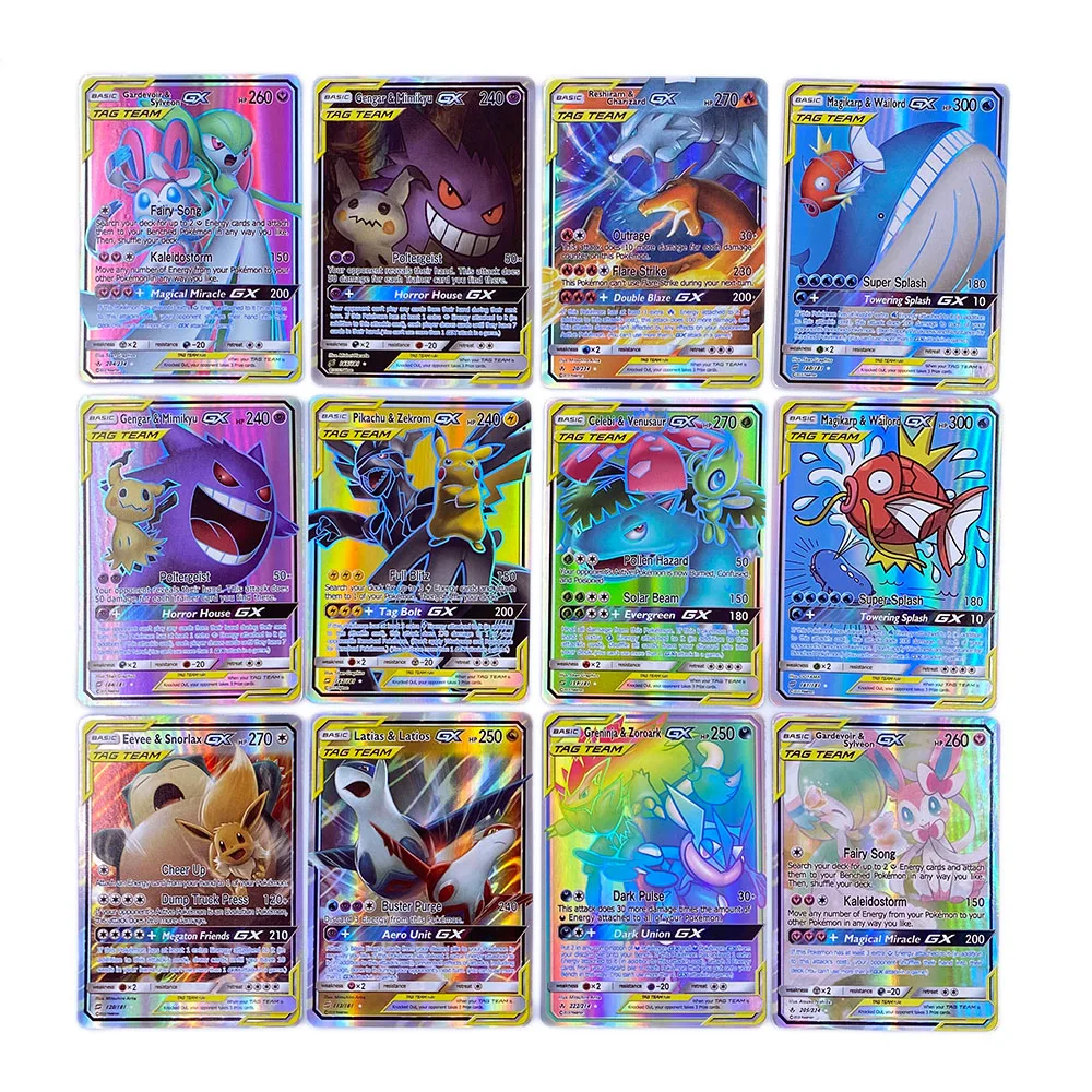 50-300Pcs Pokemons Card Shining TAKARA TOMY GX VMAX V MAX Cards Game Battle Carte Trading Children Toy