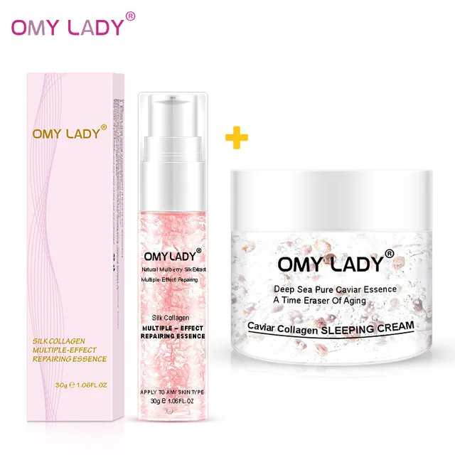OMY LADY, экстракт виноградных косточек, витамин С, сыворотка, крем для лица, жидкая эссенция, задержка старения, уменьшение морщин, увлажняющий крем для кожи - Вес нетто: 2PCS