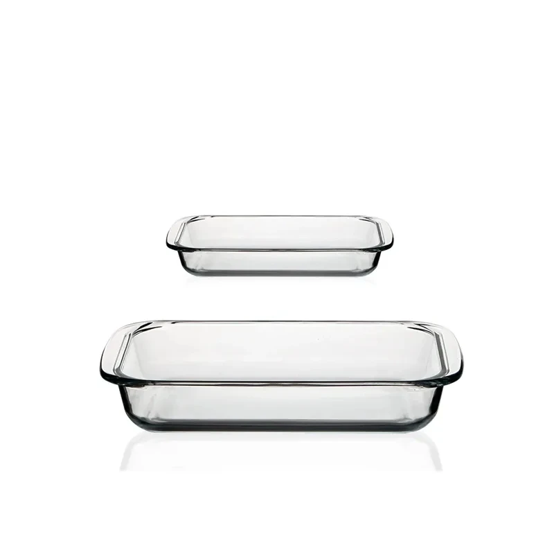 Glass Baking Pan Rectangular Heat-resistant Baking Pan Microwave Oven Special Grilled Fish Plate Baked Rice Plate Dumpling