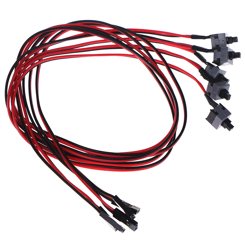 PC Computer Motherboard Power Cable Switch On/Off/Reset Replacement Accessories 5Pcs