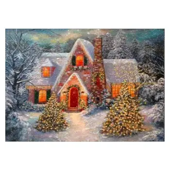 

Christmas House 5D Diamond Embroidery Painting DIY Cross Stitch Home Decor Art Q6PE