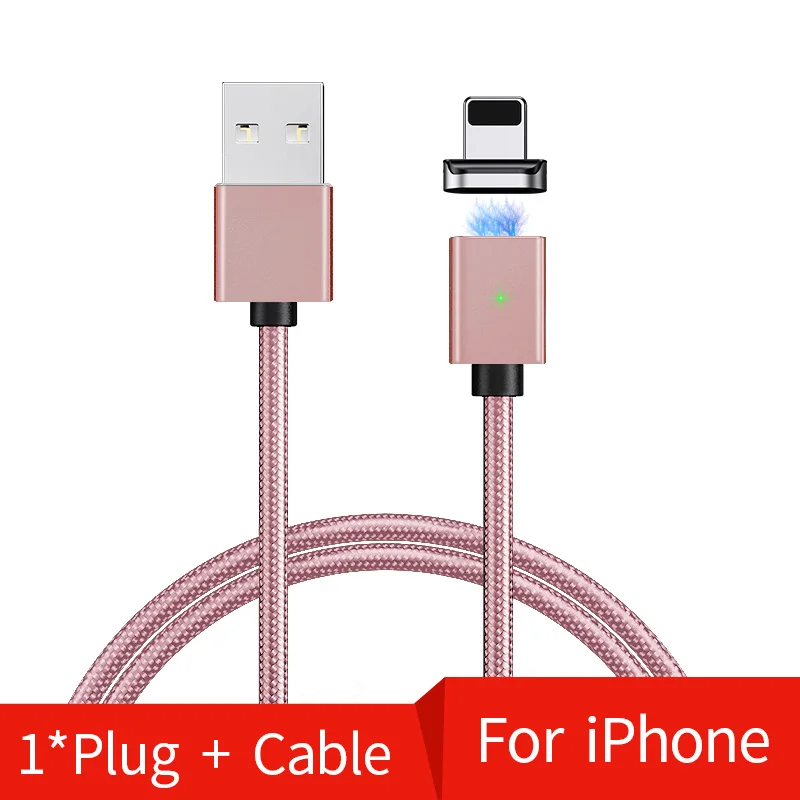 Магнитный кабель Micro usb type C супер быстрая зарядка телефона Microusb type-C магнитное зарядное устройство usb c для Xiaomi Redmi Note 8 iPhone - Цвет: For iPhone cable