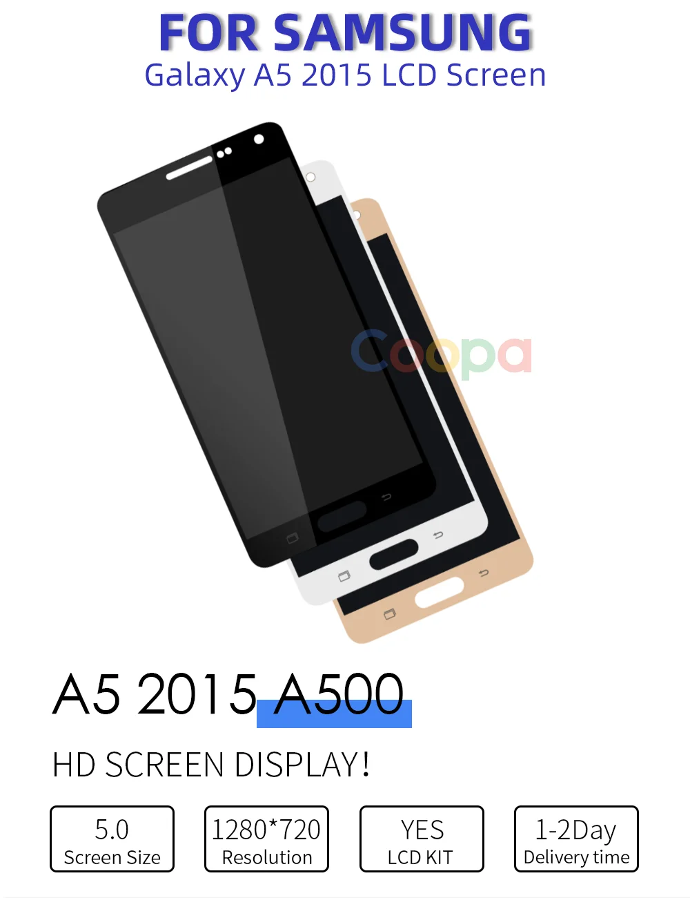 Для samsung Galaxy A5 A500 sm-a500f A500FU A500M A500H ЖК-дисплей монитор Сенсорный экран дигитайзер стекло в сборе