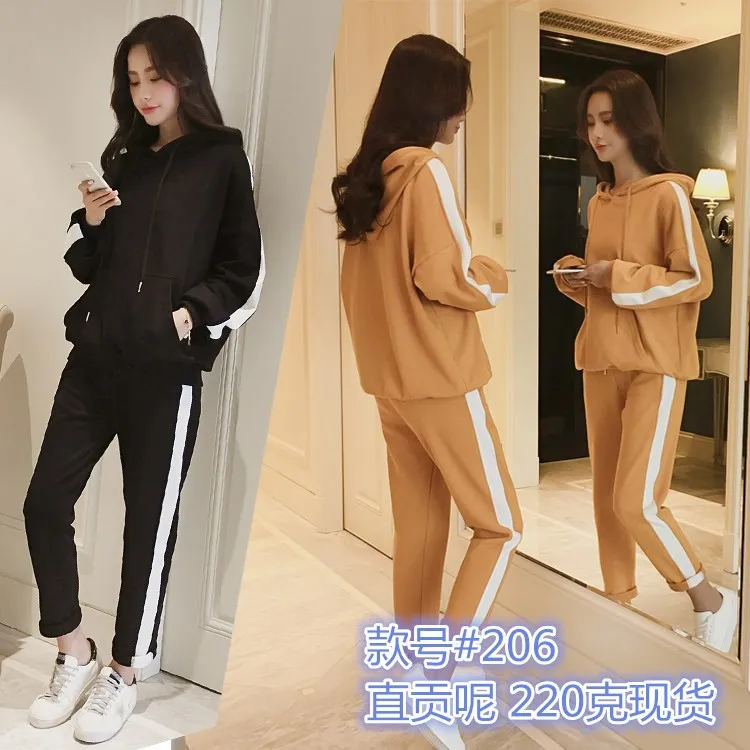

Spring And Autumn New Style Loose-Fit Hooded Students Ulzzang Casual Sports Two-Piece Set Winter