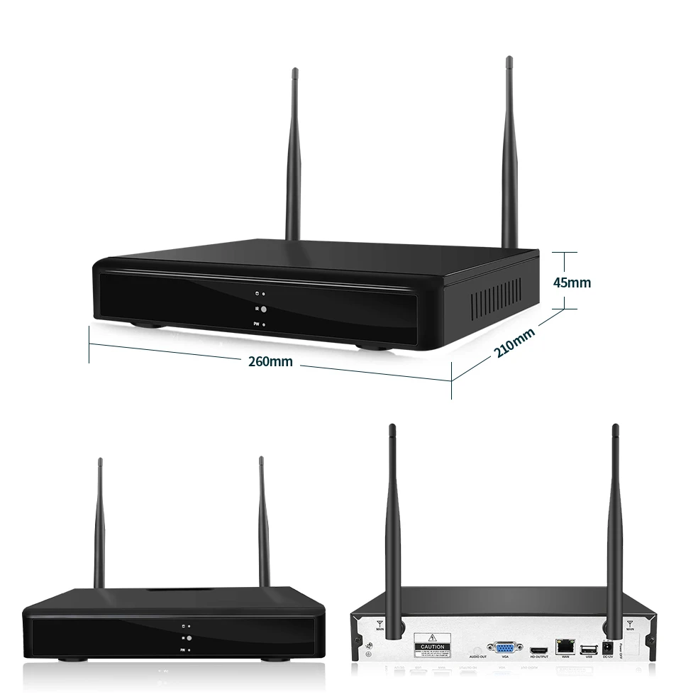 Камера видеонаблюдения антивандальная водонепроницаемая 4 канала 1080P Wi Fi IP NVR
