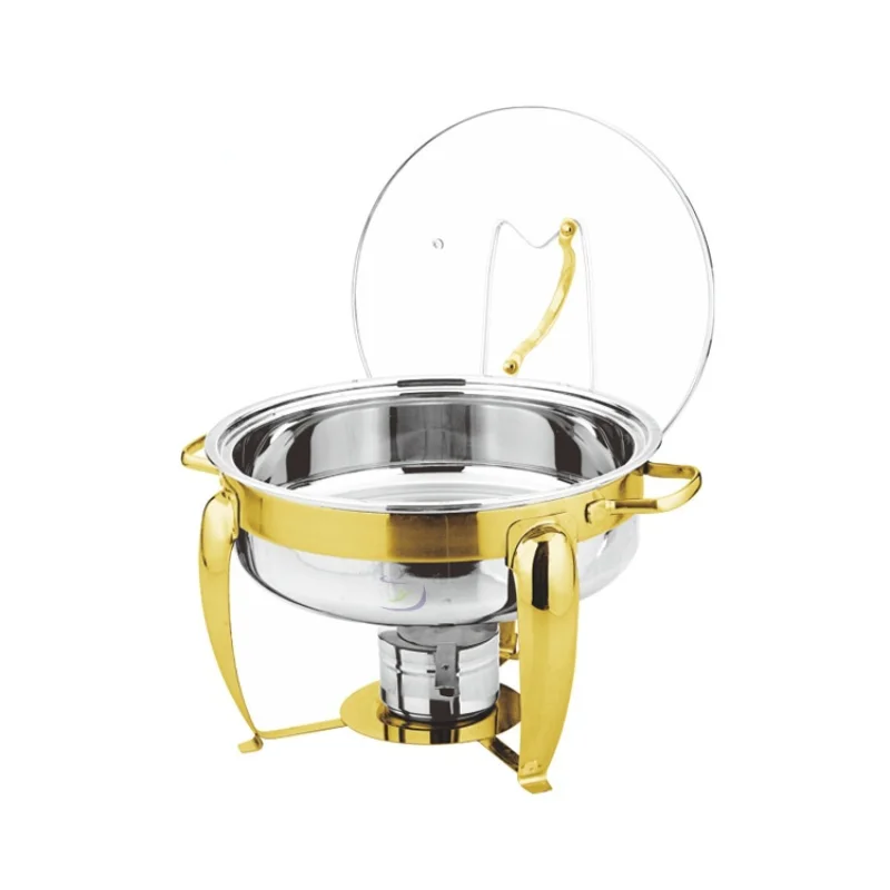 

Round Hotel Stainless Steel See-through Buffet Stove Electric Heating Breakfast Maintaining Furnace Flip Visual