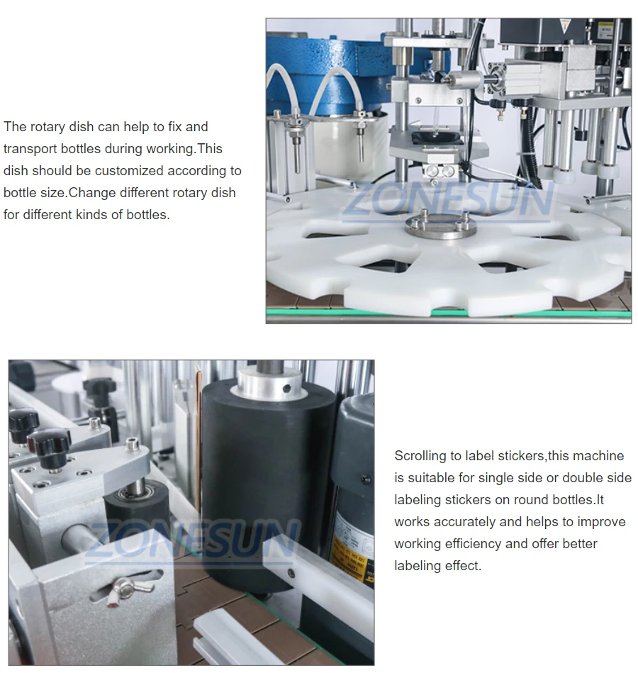 ZONESUN ZS-FAL180A8 Full Automatic Liquid Juice Water e-liquid Essential oil Bottle Filling Capping and Labeling Machine Line