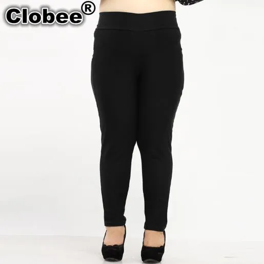 Модные женские брюки размера плюс 4XL-10XL, осень, эластичная высокая талия, обтягивающие, одноцветные, выше размера d, туника, женские брюки-карандаш M182