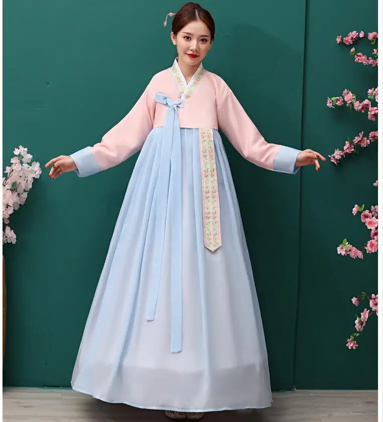 Традиционный корейский Костюм-ханбок, платье, древняя принцесса, танцевальный костюм, женский этнический корейский народный танцевальный сценический костюм, Свадебная вечеринка