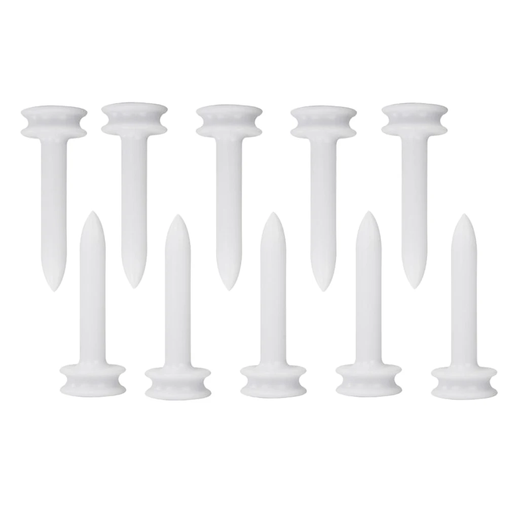 10 Pieces Multifunctional Plastic Golf Tees Castle Tee Divot Tools Ball Position Marker Golf Accessory for Golf Club 30mm Nail