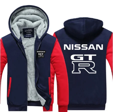 Новые модные повседневные толстовки с капюшоном для Nissan GTR, пальто на молнии, Мужская Осенняя Толстая свободная толстовка, мужское плотное пальто f - Цвет: 4