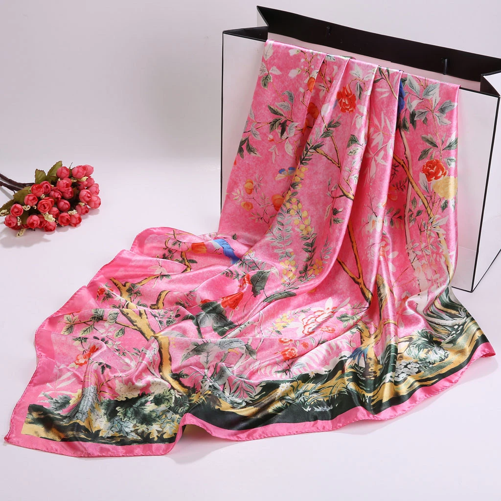 2019 Scarves For Women Hot Sale Print Flower Scarves Wrap Sunscreen Beach Cover Up Long Hijab Polyester Cape Female 919