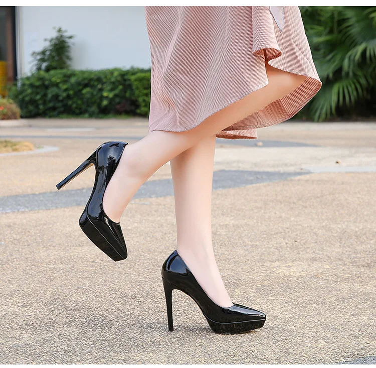 Escarpins à Talons Aiguille 12 Cm - Noir Métallisé - Lanières - Pointure 44 - Chaussures Soirée Femme