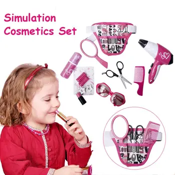 

kids Pretend Play Kid Make Up Toys Pink Makeup Set Princess Hairdressing Simulation Plastic Toy For Girls Dressing Cosmetics