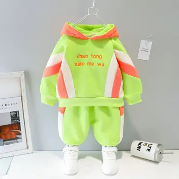 

ZWY412 Girls Boys Sports Hoodies Pants 2 Pcs/sets Sportswear New Spring Autumn Kids Cotton Jacket Children Fashion Clothes