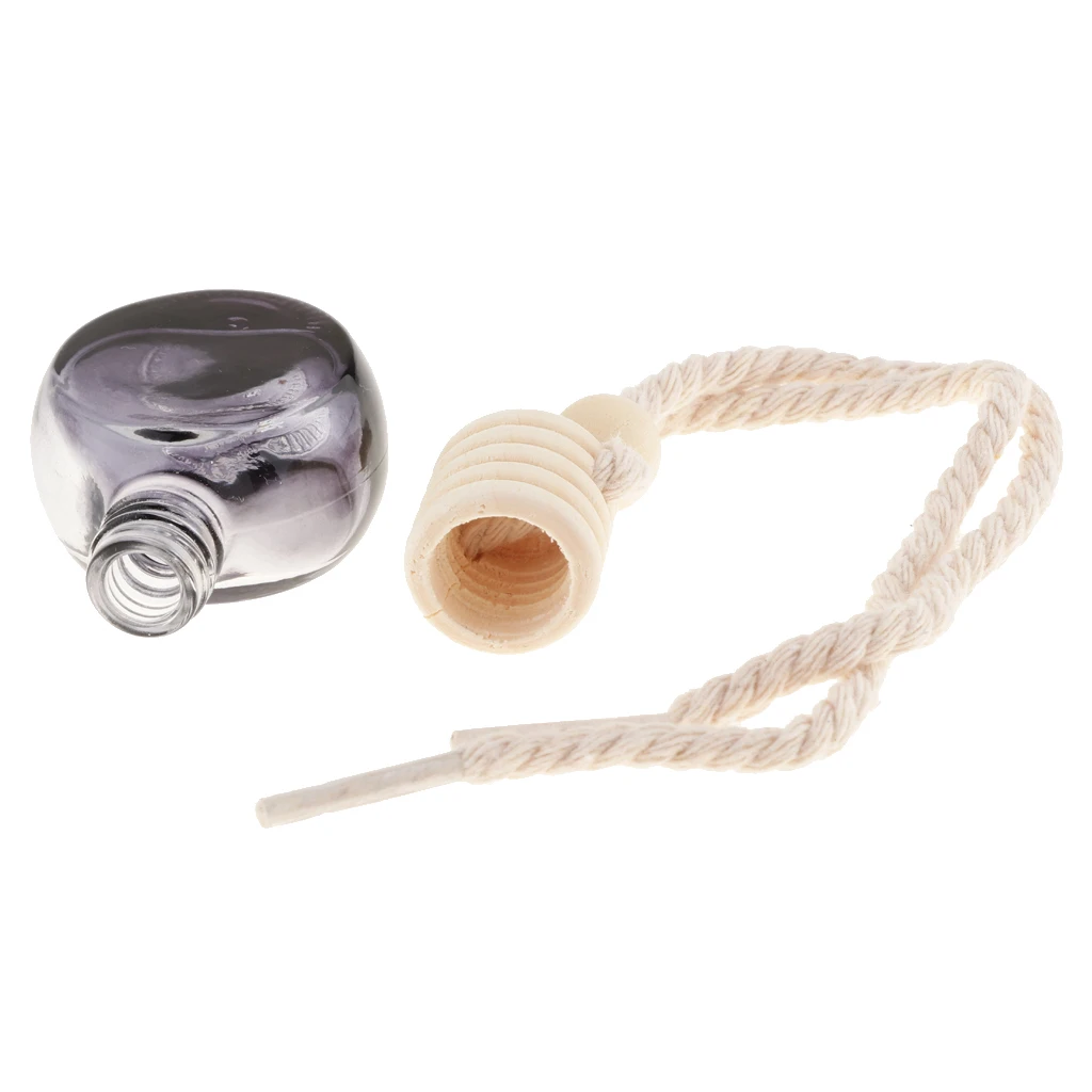 30Pcs Car Perfume Bottle Empty Refillable Fragrance Oil Container  Diffuser Vottle Hanging Ornament ,10ml, Black