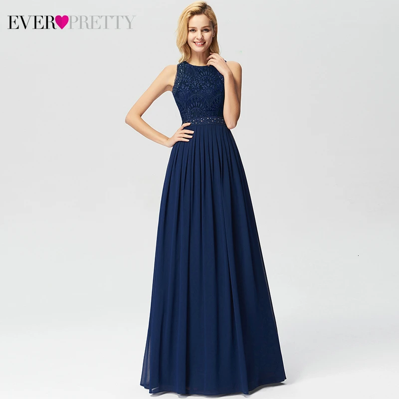 Prom Dresses 2020 Ever Pretty Elegant Beading Lace Long Banquet Party Gown Pleated Chiffon A-Line Robe De Soiree Lady Gala Dress