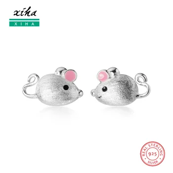 

Mouse Rat 925 Sterling Silver Earrings for Women 2020 Cute Kawaii Earring for Girls Korean and Japanese Earings Fashion Jewelry
