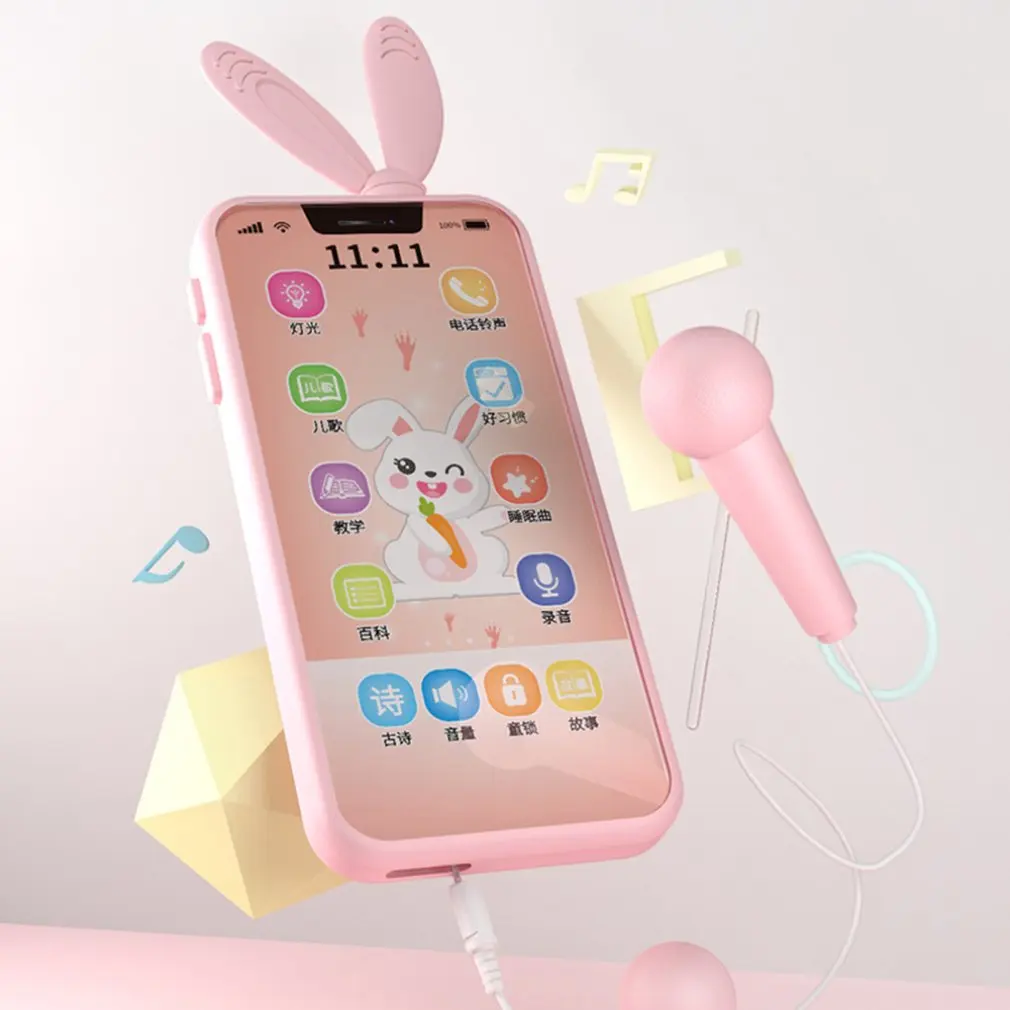

2019 New Unisex Early Childhood Educational Smart Touch Screen Phone Baby Enlightenment Toy Simulation Multi-Function Phone