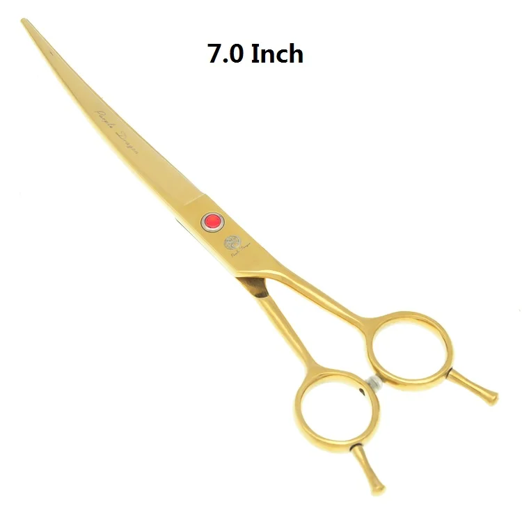 LZS0596 Gold Фиолетовый дракон 7," профессиональные ножницы для домашних животных для ухода за собакой японский 440c животных прямые и истончение и изогнутые ножницы LZS0377 - Цвет: LZS0596 Gold
