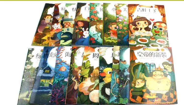 New 20 Books Chinese English Bilingual Mandarin Story Book Classic Fairy Tales Character Han Zi book For Kids Age 0 to 9