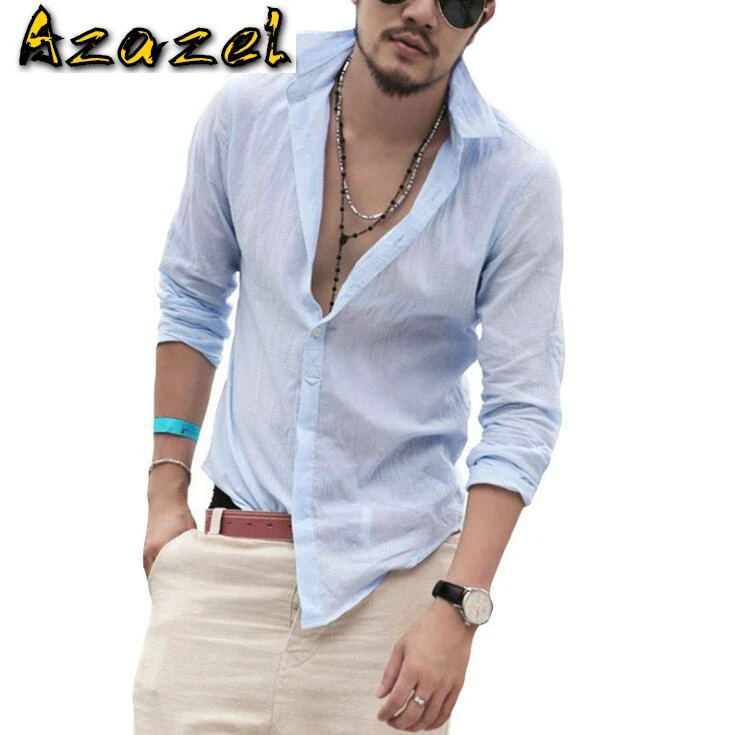 Camisas manga larga verano hombre Clearance