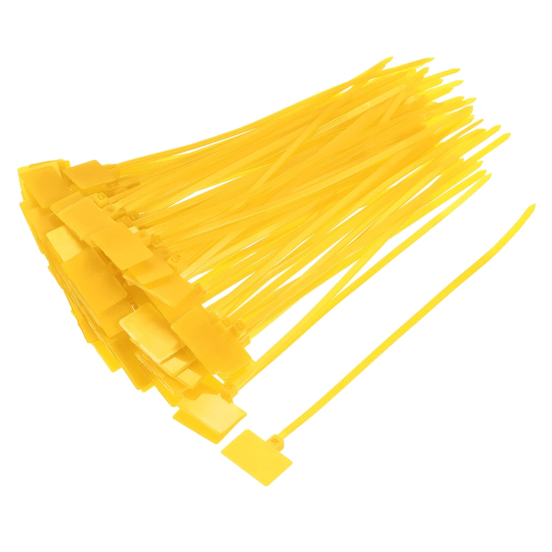 

uxcell 80pcs Cable Zip Ties 6 Inch Label Tag Mark Self-Locking Nylon Wire Strap Yellow for Electronic Cables and Wires