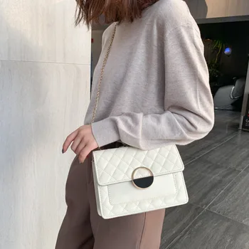 

pu female bag small fragrance wind chain shoulder messenger female bag new fashion wild diamond portable small square bag