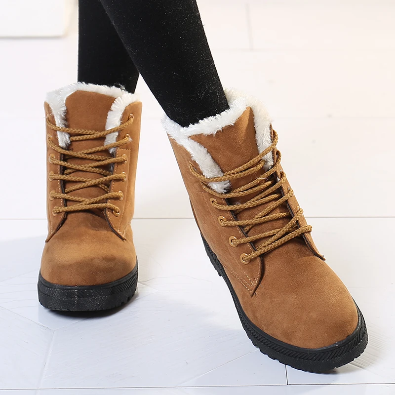 NEW Women Boots Winter Ankle Boots for Women Winter Shoes Female Snow Botas Mujer Warm Plush Shoes Woman Plus Size 44