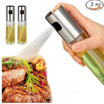 

Oil Spray Bottle Pump Kitchen Olive Oil Sprayer Stainless Steel Oil Pot Bottle Oil Dispenser Gadget Cooking Tool 2pcs
