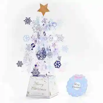 

Christmas deer cart Christmas three-dimensional greeting card Crystal Christmas ornaments