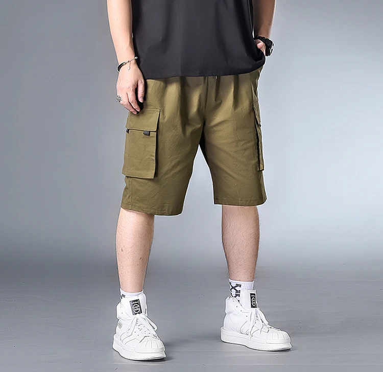 cortos de algodón estilo safari para hombre, shorts con bolsillos para monopatín, talla grande 5XL, 6XL, 7XL|Pantalones cortos| - AliExpress