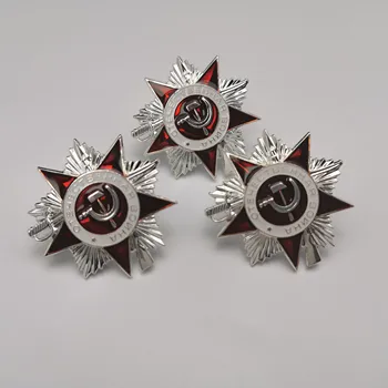 

3pcs/lot Soviet Union CCCP Level 2 Patriotic War Medal Brass Red Star Military Emblem Glorious Achievements USSR Honor Badge