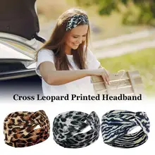 New Quality Women Hairband Elastic Cross Knot Hairbands Leopard Print Make Up Headband Girl Hair Ornament Accessories