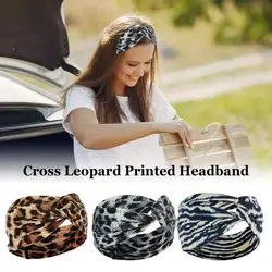 New Quality Women Hairband Elastic Cross Knot Hairbands Leopard Print Make Up Headband Girl Hair Ornament Accessories