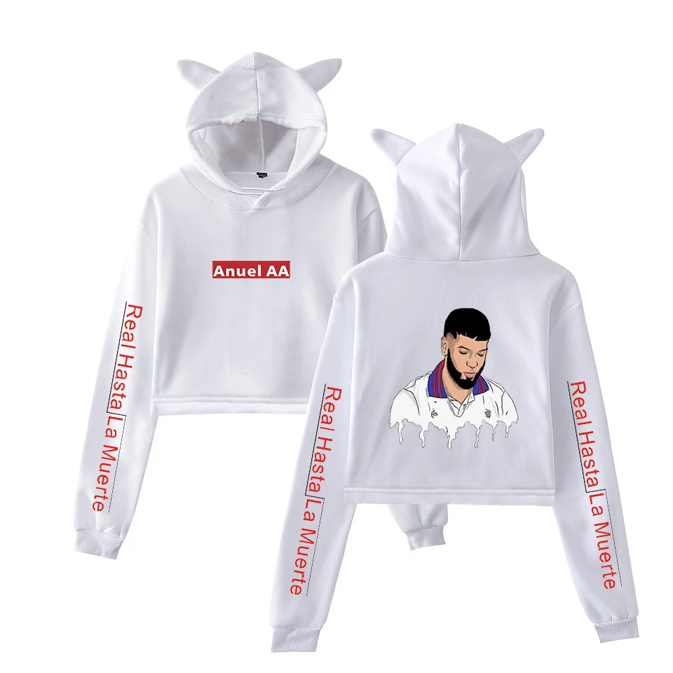 Anuel AA хип-хоп настоящий Hasta la Muerte хип-хоп худи с кошачьими ушами Женская толстовка новая осенняя одежда Сексуальная Кошка с капюшоном 2XS-2XL - Цвет: WY15