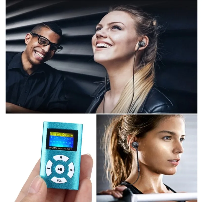 Модный ЖК-экран MP3 USB мини AIKEGLOBAL Hifi MP3 музыкальный плеер Поддержка 32 ГБ Micro SD TF карта