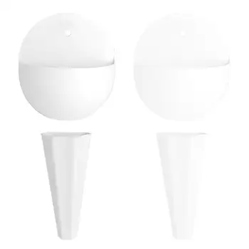 

4Pcs Vase Wall-Mounted Macetas Four-Style Durable Practical Flower Vase Flower Pot Planter Container For Office Home Studio