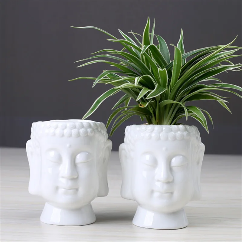 

3D Buddha Decorating Concrete Plaster Clay Vase Making Silicone Mould for Handmade Flowerpot Cement Planter Molds