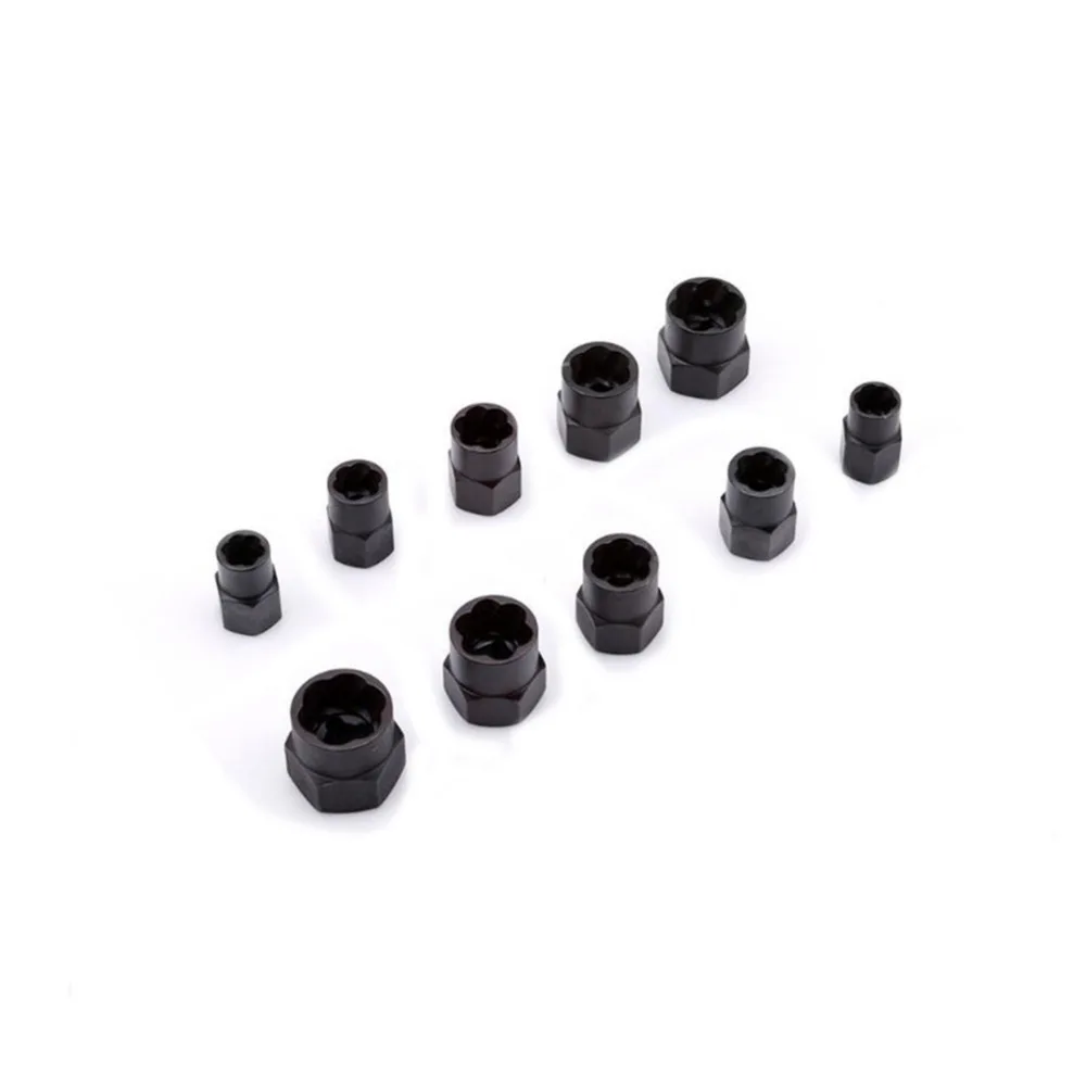 Damaged Bolt Nut Screw Remover 10Pcs Extractor Removal Set Nut Removal Socket Tool Threading Hand Tools Kit With Box for Repair