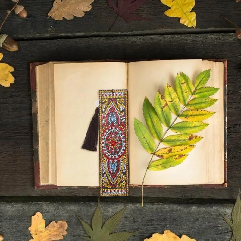 5D DIY алмазная живопись кожа Закладка с кисточкой книжные знаки особой формы Алмазная вышивка DIY ремесло
