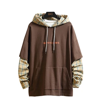 Japan Style Casual O-Neck 2021 Spring Autumn Hoodie Sweatshirt Men'S Thick Fleece Hip Hop Skateboard Streetwear Clothes 2
