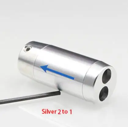 Silver 2 to 1 2 шт. алюминиевый сплав динамик банан RCA Штекер кабель провода сплиттер Y брюки загрузки спикер линия сплиттер адаптер рукав G1028 - Цвет: Silver 2 to 1