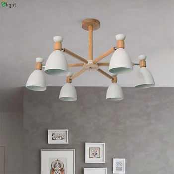 

Nordic New Led Chandeliers Lighting Chandelier Lights Bedroom Led Hanging Light Fixtures Rotatable Metal Living Room Led Pendant