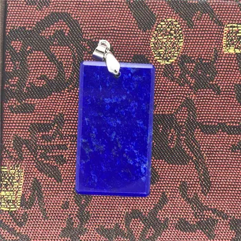 

Natural Royal Blue Lapis Lazuli Pendant For Woman Men Rectangle Stone 34x19x4.7mm Beads Healing Necklace Pendant Jewelry AAAAA