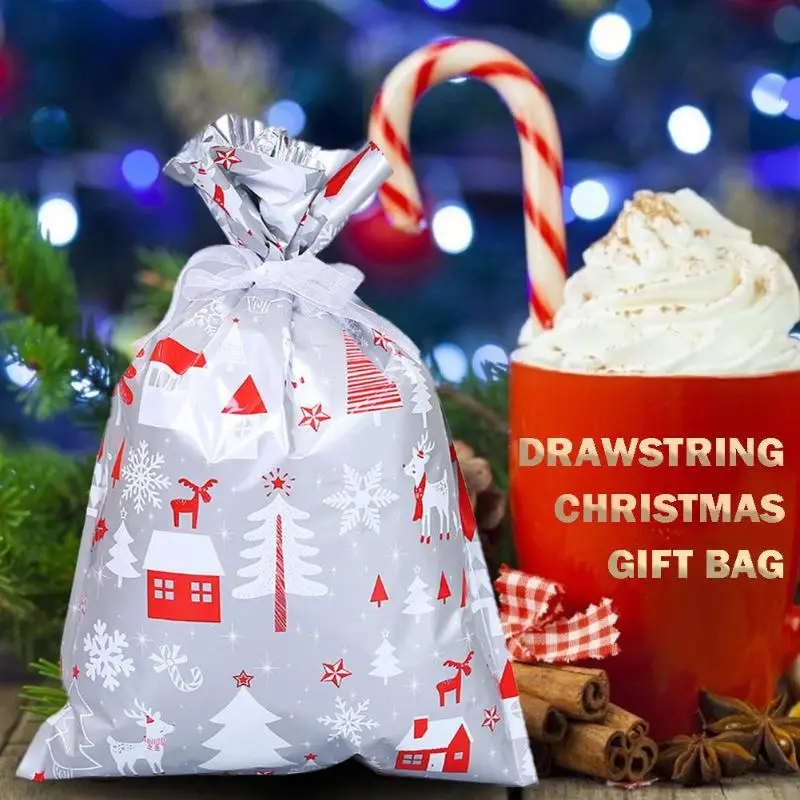 15 шт. Merry Xmas Drawstring Apple сумка креативный алюминизированный композитный детский подарок конфеты фестиваль украшения аксессуары