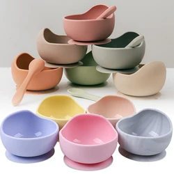Vajilla de silicona para alimentación de bebé, cuenco antideslizante e impermeable, sin BPA, 1 unidad